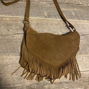 Brandy Melville Fringe suede leather crossbody